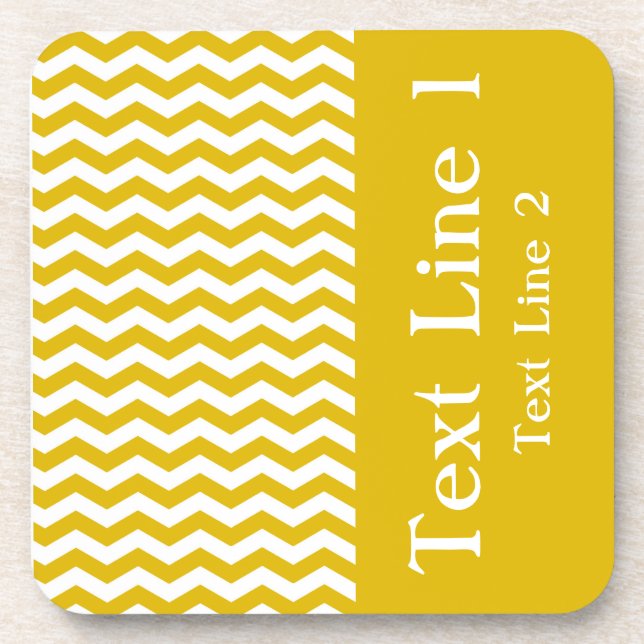 Ibiza Sunset Wave Chevron customizable Coaster (Front)