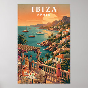 Ibiza Travel Poster Vintage Style Spanish Island