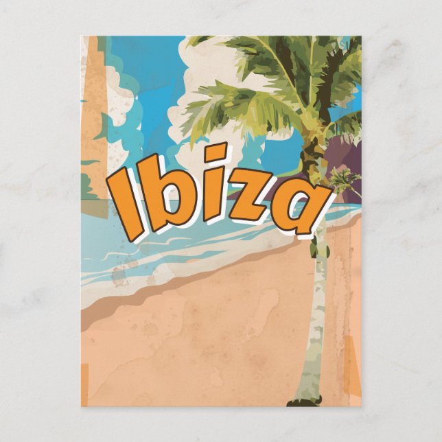 Ibiza Vintage vacation Poster Postcard (Front)