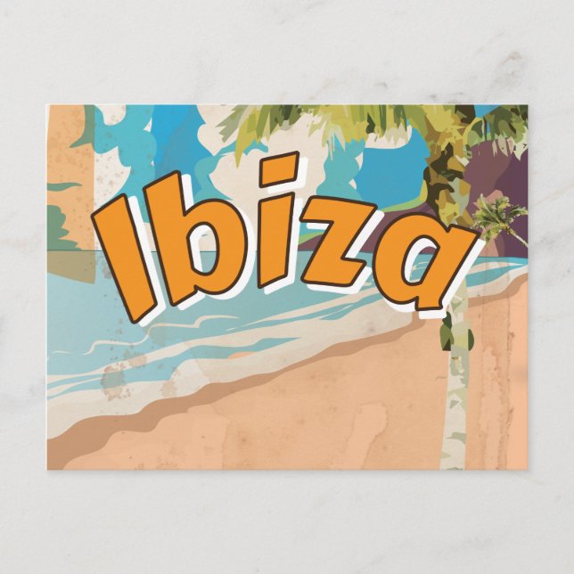 Ibiza Vintage vacation Poster Postcard (Front)