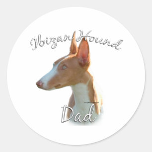 Ibizan Hound Dad 2 Classic Round Sticker