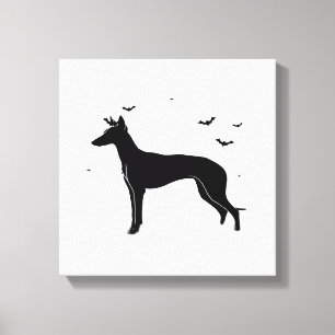 Ibizan Hound Dog � Halloween Moon Silhouette Class Canvas Print
