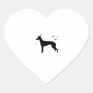 Ibizan Hound Dog � Halloween Moon Silhouette Class Heart Sticker