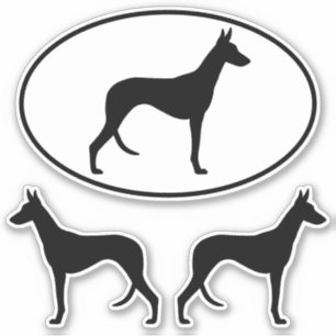 Ibizan Hound Dog Silhouettes Vinyl Sticker Set
