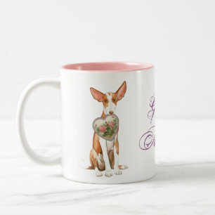 Ibizan Hound Heart Mum Two-Tone Coffee Mug