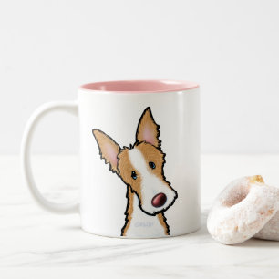 Ibizan Hound KiniArt Two-Tone Coffee Mug