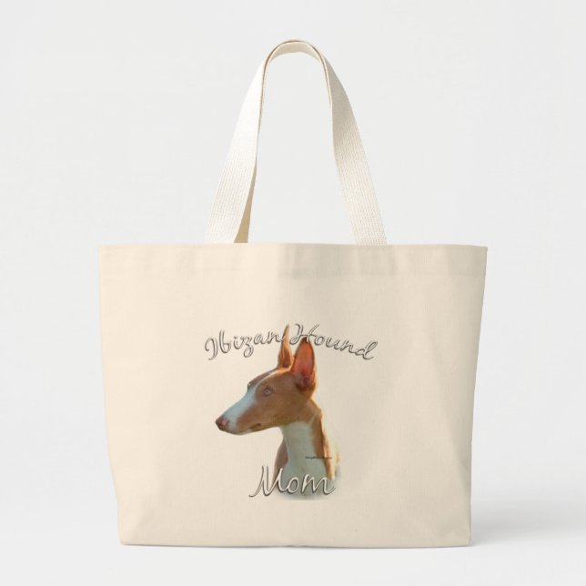 Ibizan Hound Mum 2 Large Tote Bag (Front)