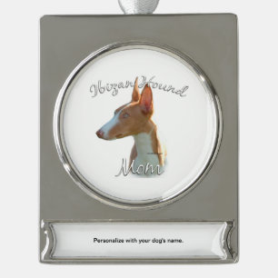 Ibizan Hound Mum 2 Silver Plated Banner Ornament
