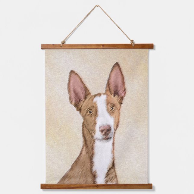 Ibizan Hound Painting - Cute Original Dog Art Hanging Tapestry (Front)