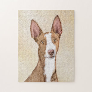 Ibizan Hound Painting - Cute Original Dog Art Jigsaw Puzzle