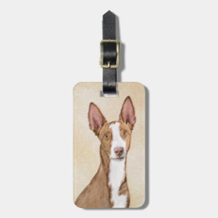 Ibizan Hound Painting - Cute Original Dog Art Luggage Tag