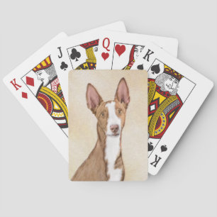 Ibizan Hound Painting - Cute Original Dog Art Playing Cards