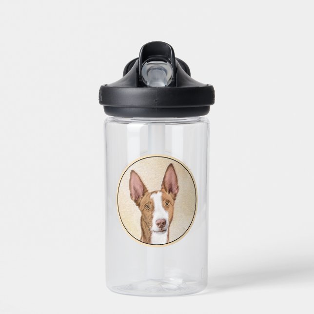 Ibizan Hound Painting - Cute Original Dog Art Water Bottle (Front)