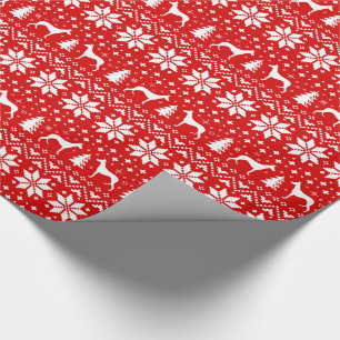 Ibizan Hound Silhouettes Dogs Christmas Holiday Wrapping Paper