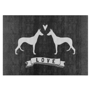 Ibizan Hound Silhouettes Love Cutting Board