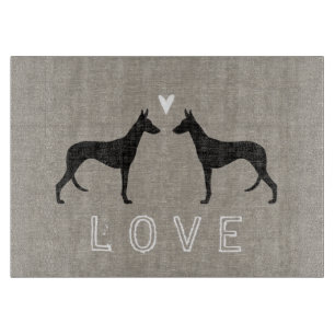 Ibizan Hound Silhouettes Love Cutting Board