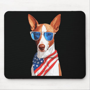Ibizan Hound With Usa Flag Independence Day 4th Of Mouse Mat