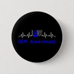 Ibm Awareness Blue Ribbon Love Heartbeat Support Q 6 Cm Round Badge