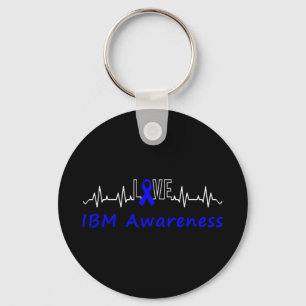 Ibm Awareness Blue Ribbon Love Heartbeat Support Q Key Ring