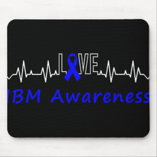 Ibm Awareness Blue Ribbon Love Heartbeat Support Q Mouse Mat