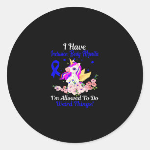 IBM Awareness Funny Unicorn Friend Family Support Classic Round Sticker