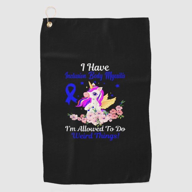 IBM Awareness Funny Unicorn Friend Family Support  Golf Towel (Front)
