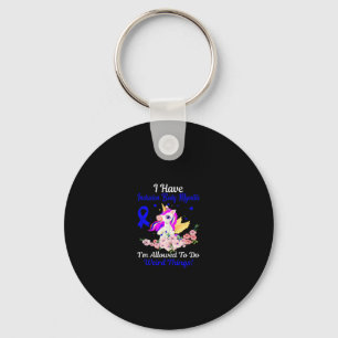 IBM Awareness Funny Unicorn Friend Family Support  Key Ring
