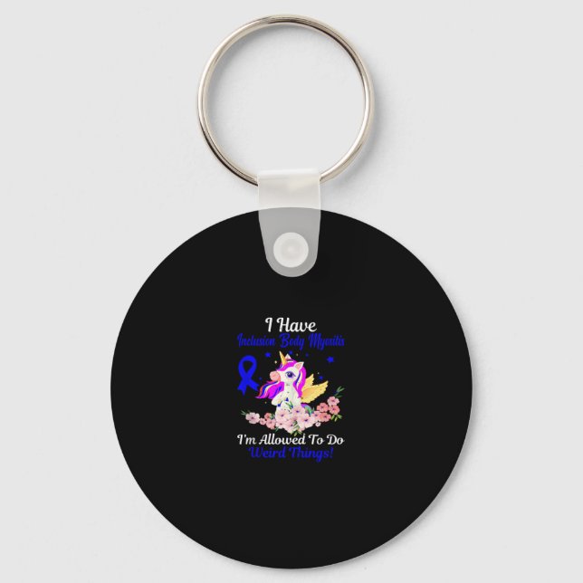 IBM Awareness Funny Unicorn Friend Family Support  Key Ring (Front)