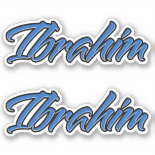 Ibrahim name blue sticker Sticker Sticker Stickers