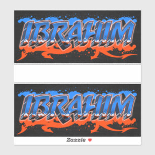 Ibrahim Vorname Name Graffiti Aufkleber Sticker