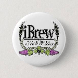 iBrew Beer and Wine 6 Cm Round Badge