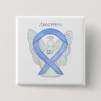 IBS Awareness Ribbon Periwinkle Guardian Angel Pin