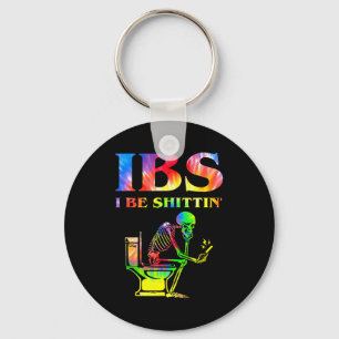 Ibs I Be Tin' Funny Skeleton Tie Dye Key Ring