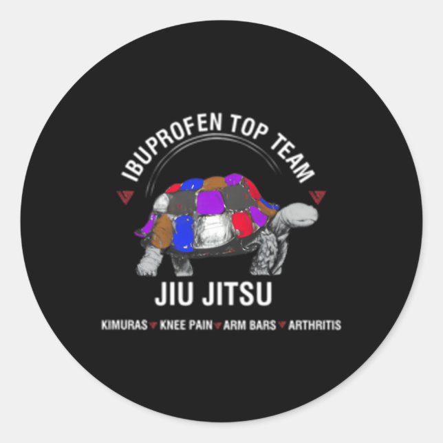 Ibuprofen Top Team Jiu Jitsu Classic Round Sticker (Front)