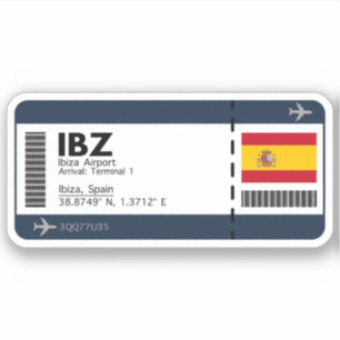 IBZ Ibiza Airport Boarding Pass - Spain Travel
