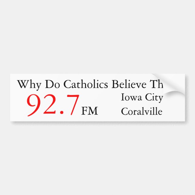 IC/ Coralville Catholic Radio Bumper Sticker (Front)