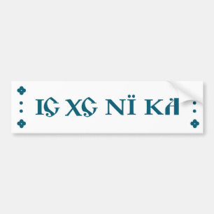 IC XC NI KA Orthodox bumper sticker blue