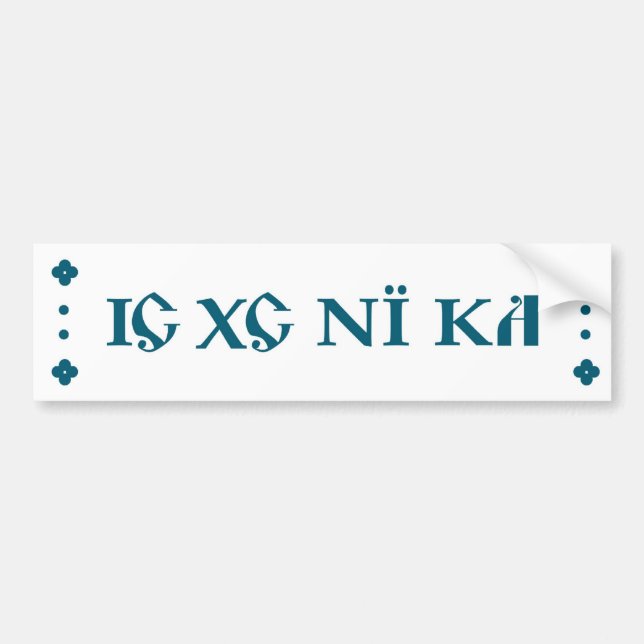 IC XC NI KA Orthodox  bumper sticker blue (Front)
