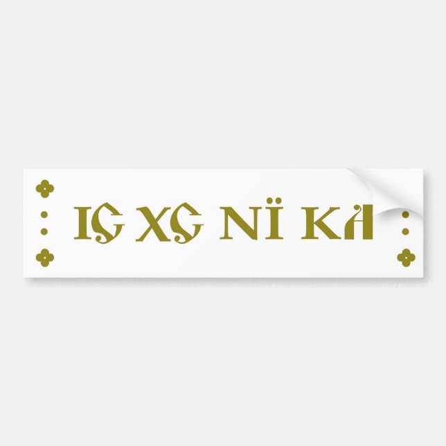 IC XC NI KA Orthodox bumper sticker green (Front)