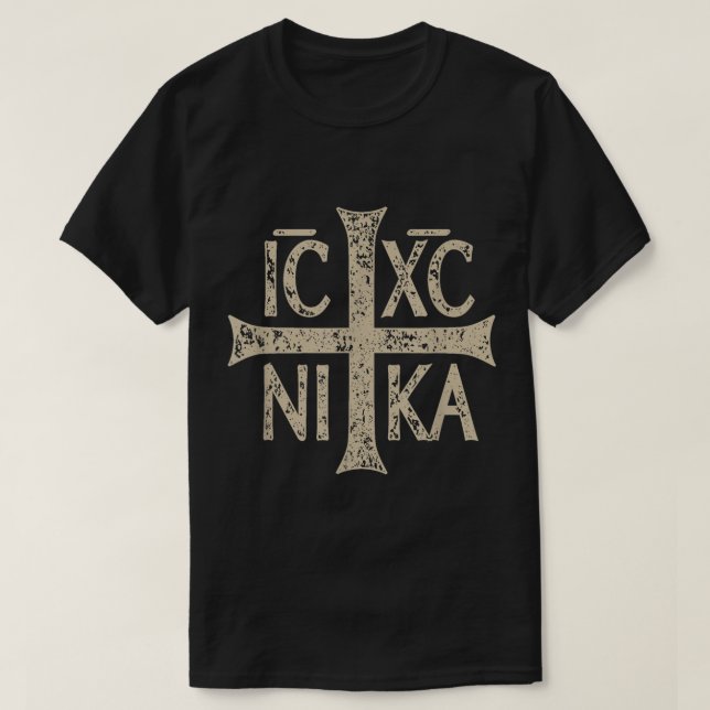 IC XC NIKA Cross Christogram Orthodox Christian  T-Shirt (Design Front)