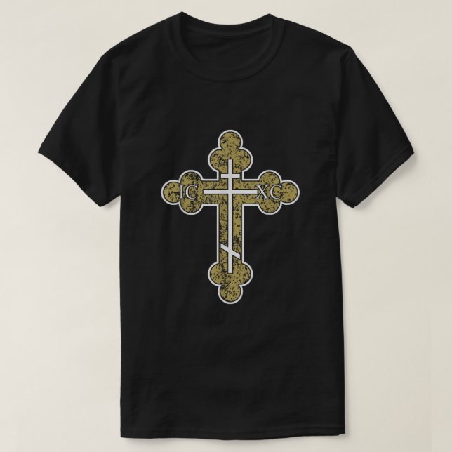 IC XC NIKA Cross Christogram Orthodox Eastern Chri T-Shirt (Design Front)