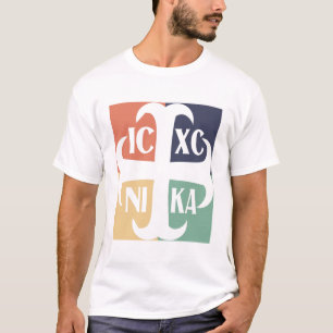 IC XC NIKA Cross Colourful Christogram Retro Gift T-Shirt