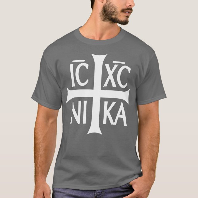 IC XC NIKA Cross  Eastern Christian Greek T-Shirt (Front)
