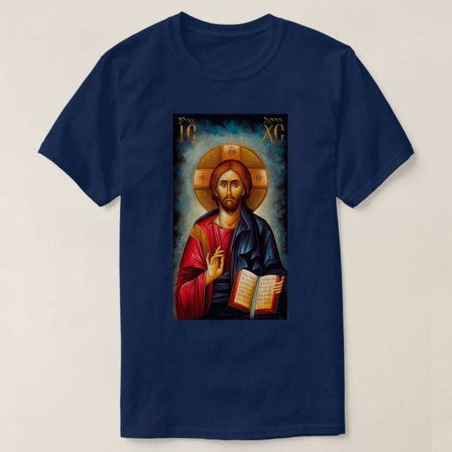 ic xc nika icon Jesus Christ the pentocrator orthd T-Shirt (Design Front)