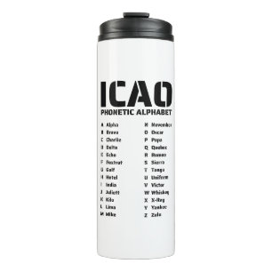 ICAO Aviation Alphabet Code Thermal Tumbler
