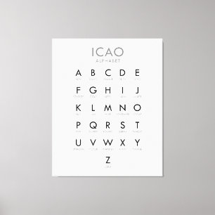 ICAO Phonetic Alphabet Chart Canvas Print
