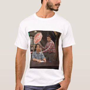 iCarly Gibby hitting spencer with a stop sign T-Shirt