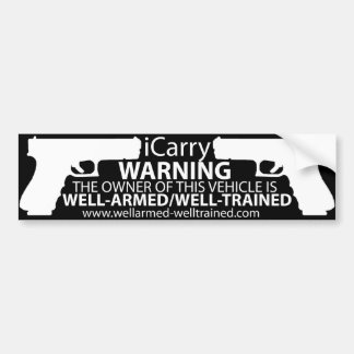 iCarry/Armed & Trained - Bumper Sticker2 Sticker
