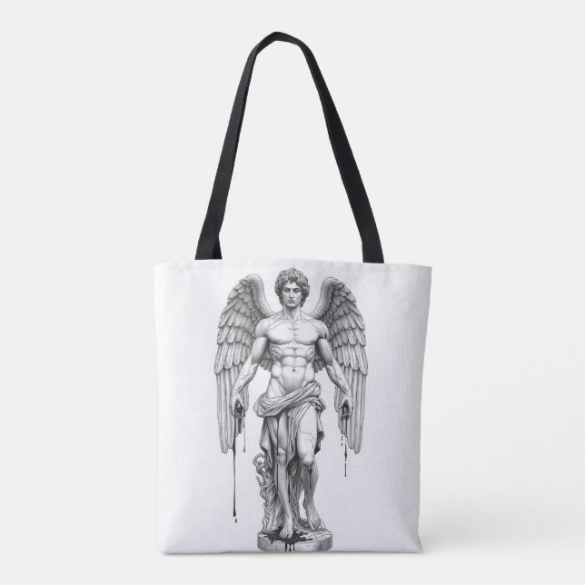Icarus Greek Myth Line Art Tote Bag (Back)