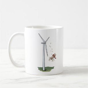 Icarus meets a wind turbine coffee mug